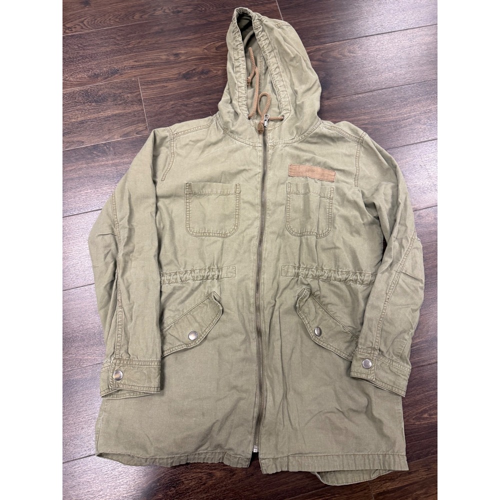 BP. Women's Small Olive Green Utility Jacket Hooded Military Anorak Cargo